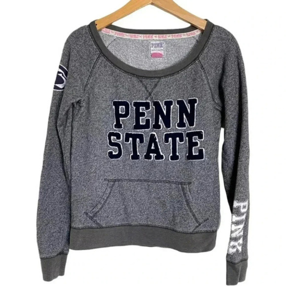 Pink Victoria Secret S "Penn State" sweatshirt with front pocket Collab Y2K - Picture 2 of 5